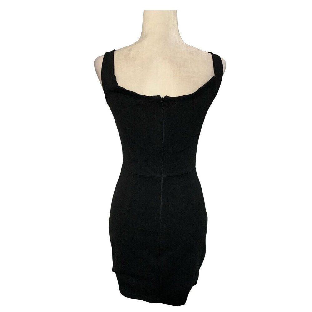nbd womens solid black v neck Bodycon deep plunge tank mini dress small - Picture 2 of 5